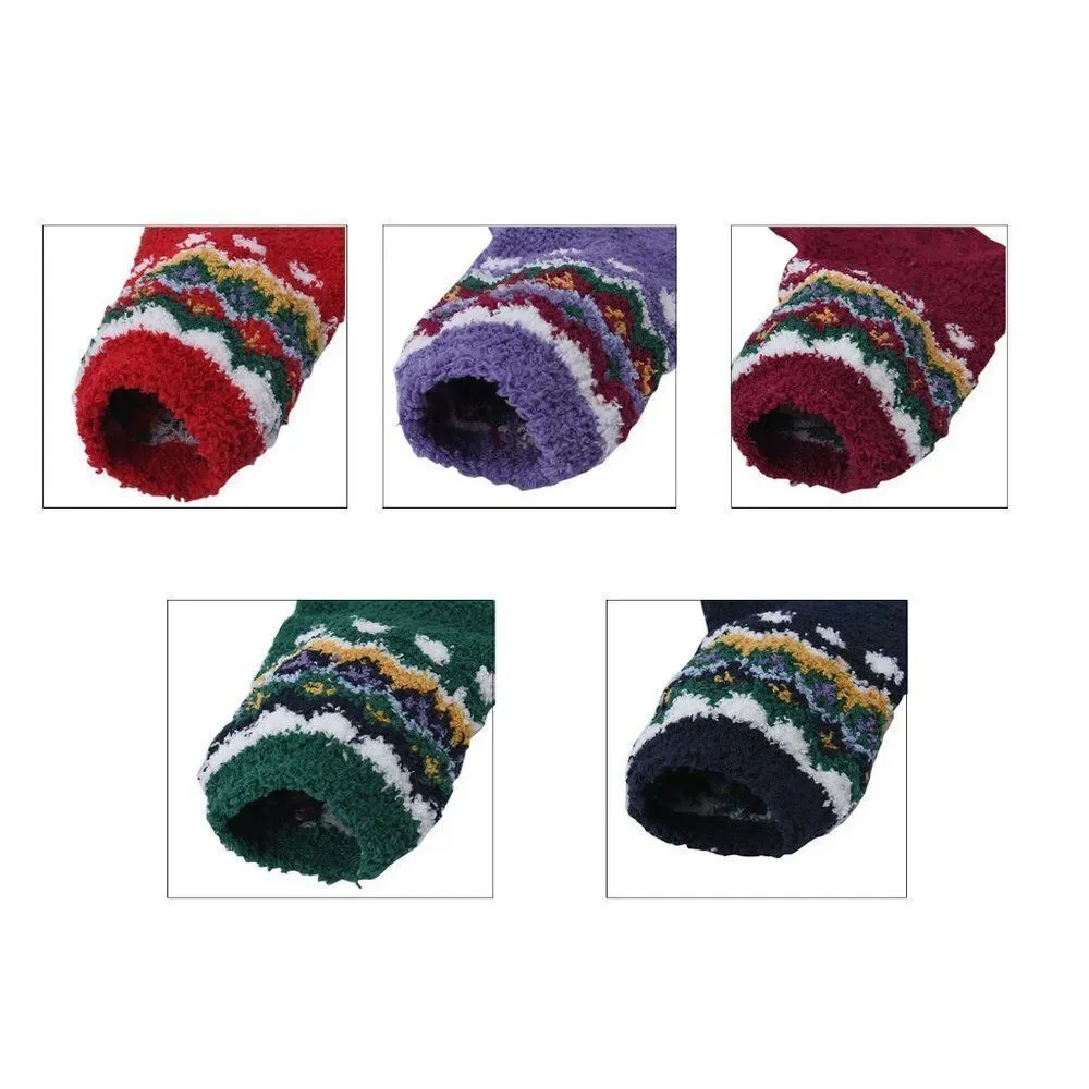 Tribal Pattern Jacquard Super Soft & Warm Plush Non-Slip Socks